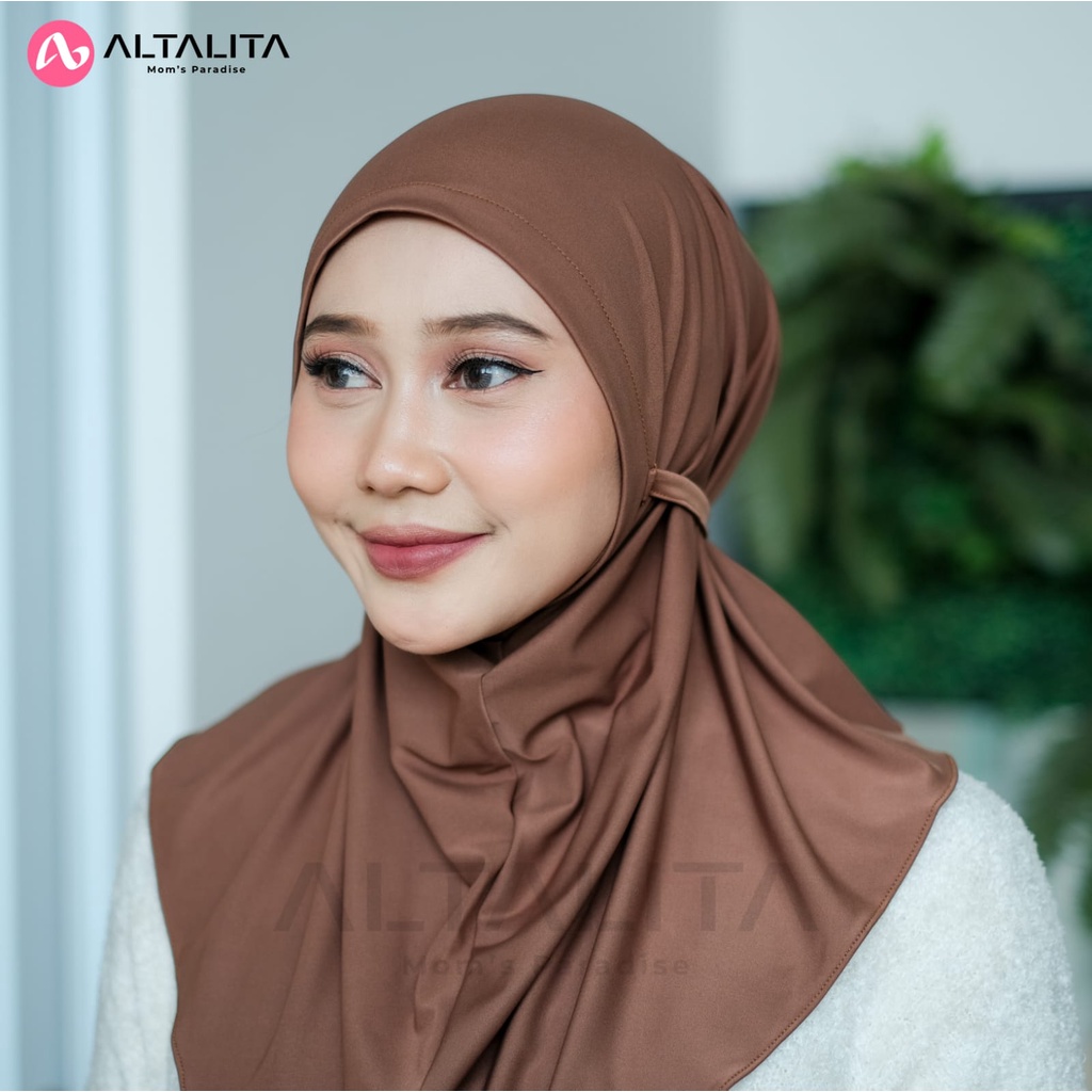 Altalita - Jilbab Sport Instan Kerudung Bergo Tali Nyta Non Pet / Non Pad Bahan Jersey Premium Cocok Untuk Olahraga Volly Futsal Senam dan Sehari-Hari