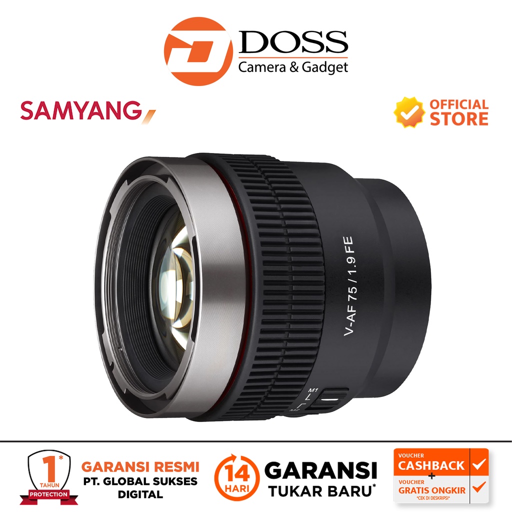Samyang V-AF 75mm T1.9 Lens for Sony FE Samyang VAF 75mm