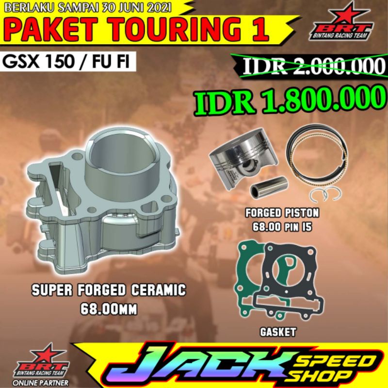 BLOK PISTON BRT SATRIA FU 150 FI INJEKSI / GSX 150 GSX150 R S BANDIT 68mm BLOCK SEHER PAKET PAKETAN 