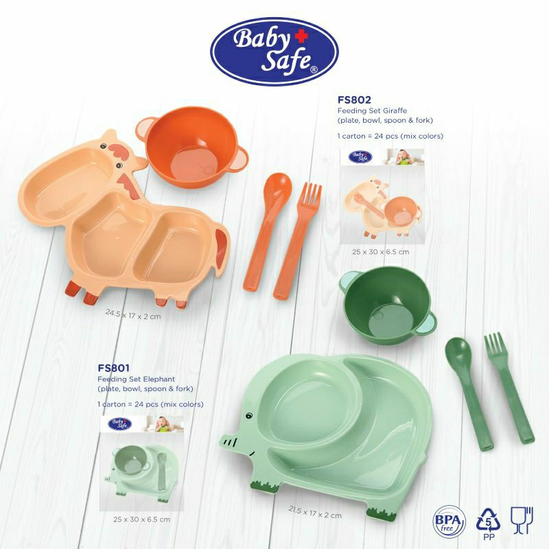 Baby Safe Feeding Set Animal FS8Baby Safe Feeding Set Animal FS801 FS802 / Set Piring Makan Anak