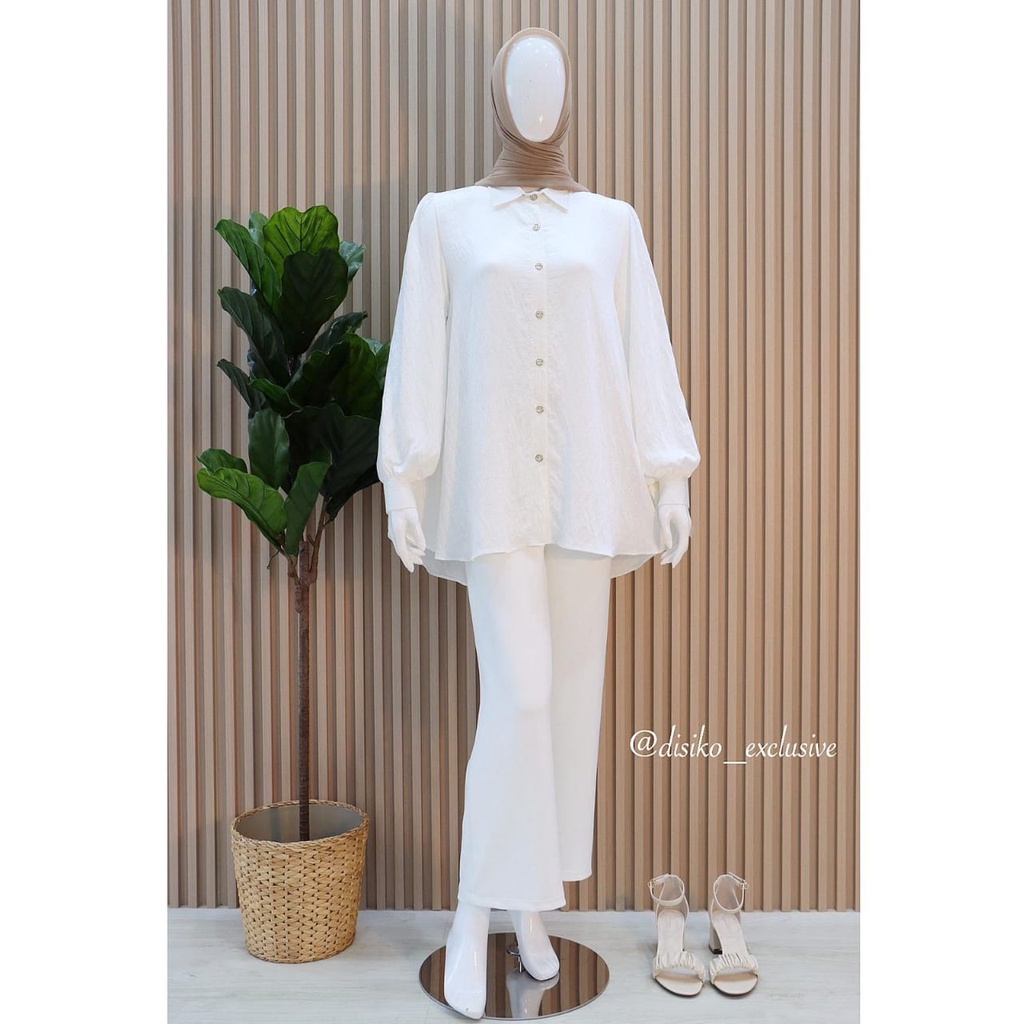 Blouse casual murah.e disiko exclusive , atasan polos casual , atasan kemeja wanita katun crincle , 
