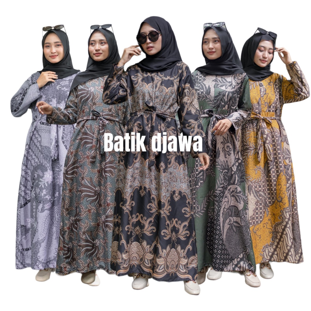 PROMOBAJU BATIK GAMIS WANITA MODERN KOMBINASI WANITA TERBARU 2023 GAMIS BATIK COUPLE PASANGAN JUMBO