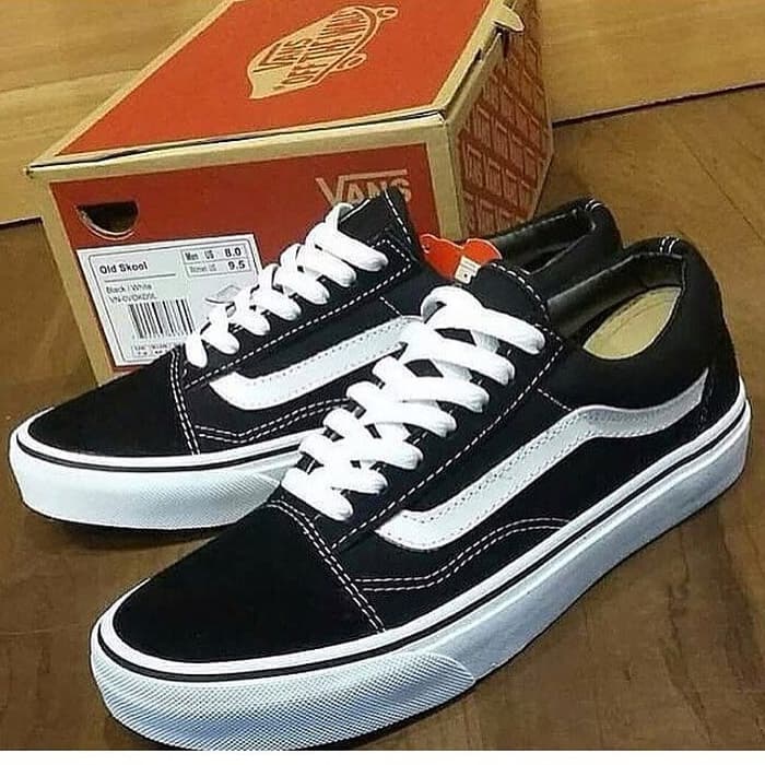 SEPATU PRIA WANITA VANS OLD SCHOOL HITAM PREMIUM VANS CACING HITAM
