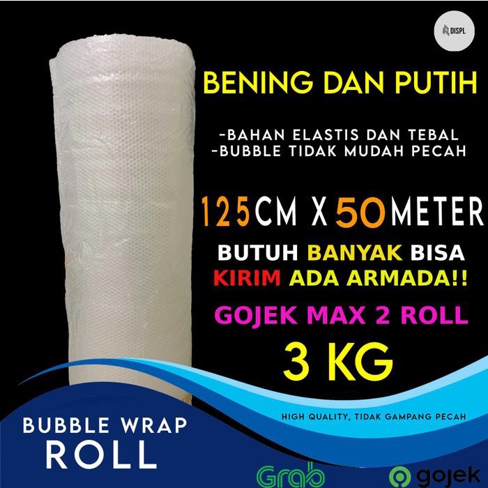 

Bubble Wrap Roll 125 CM x 50 Meter [SURABAYA & SEKITARNYA ONLY]