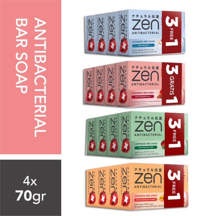 TBMO Sabun Zen Antibacterial Isi 4 Isi 3 / Sabun Mandi Zen