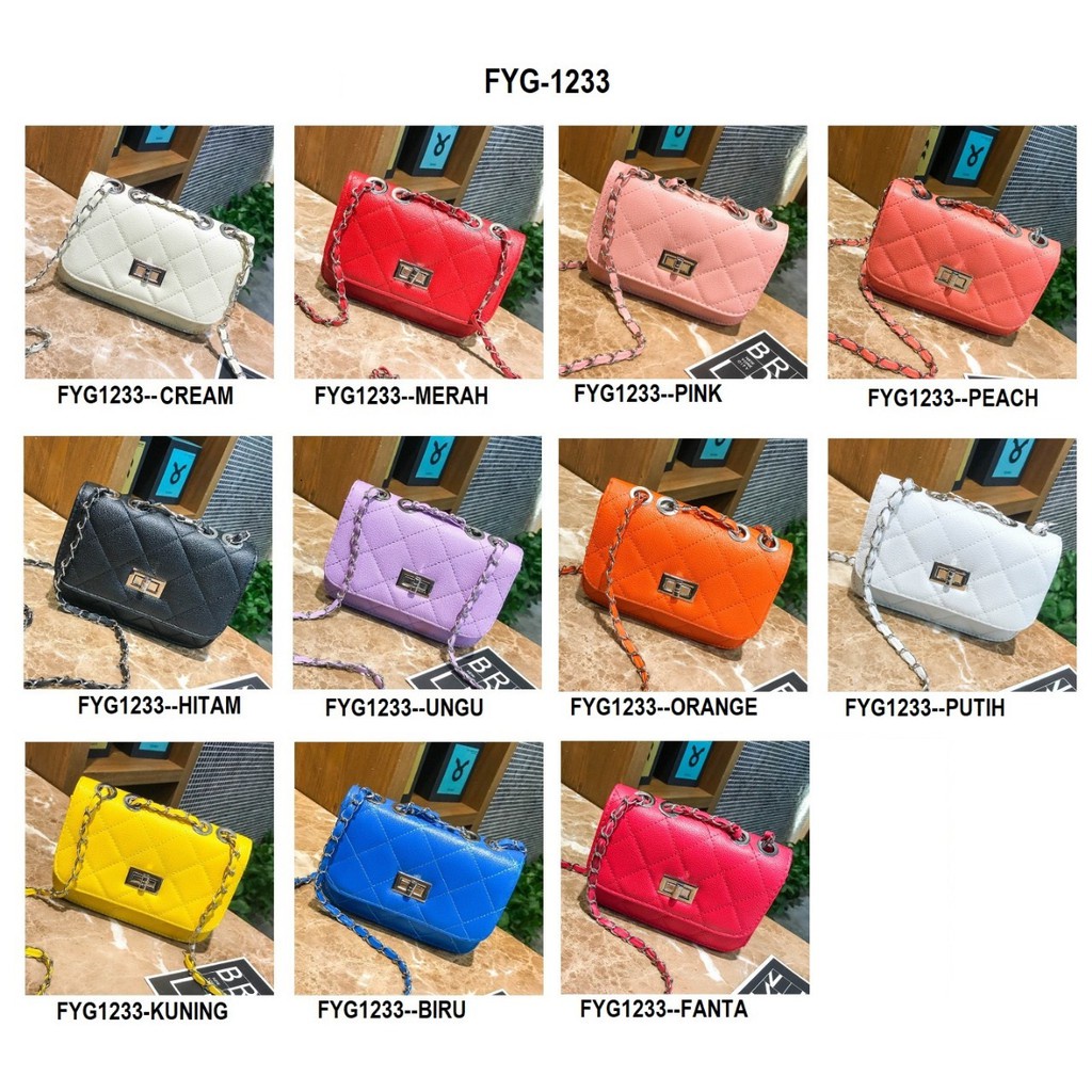 FYGALERY FYG1233 Tas Selempang Wanita Tali Rantai Sling Bag Women Fashion