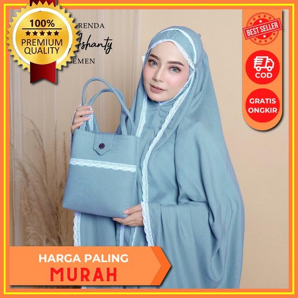 Yashcollection Mukena Dewasa Bali Mukena Cemara Lamia Jumbo Mukena Traveling Mini Pouch Mukenah Dewa