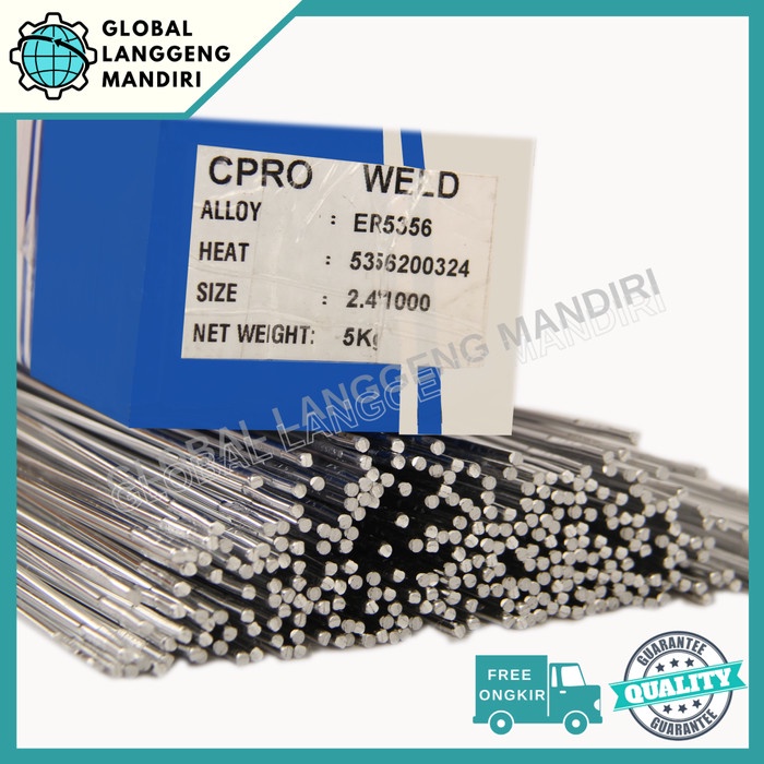 Terlaris Kawat Las Tig Alumunium Er 5356 2.4Mm Cproweld / Filler 2.4 Mm Er5356