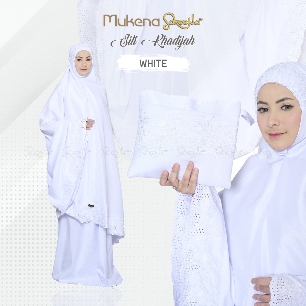 SAKEENA - Mukena Siti Khadijah Dewasa Katun Bordir Jumbo - Mukena Murah Adem Lembut Nyaman