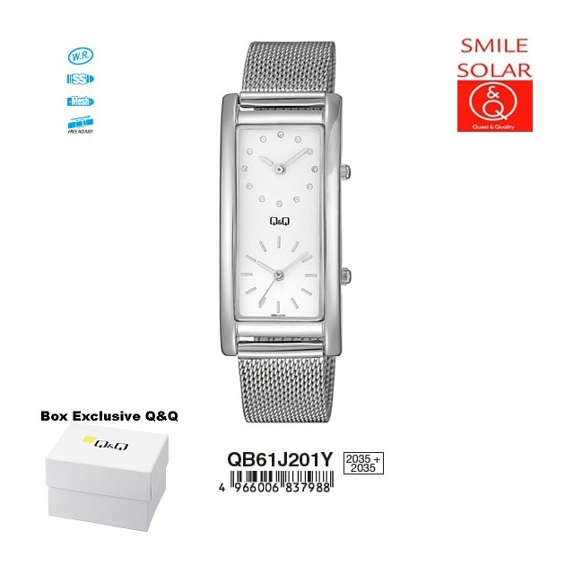 Jam Tangan Wanita Business Casual Rantai Stainless Steel Analog Original Q&amp;Q QnQ QQ QB61 QB95 Series