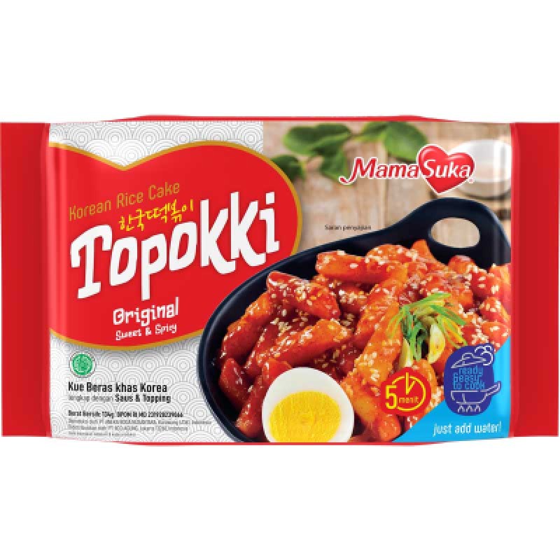 

Topokki Instan Korea Rice Cake MamaSuka toppoki HALAL 134 gr Mama Suka Topoki korean