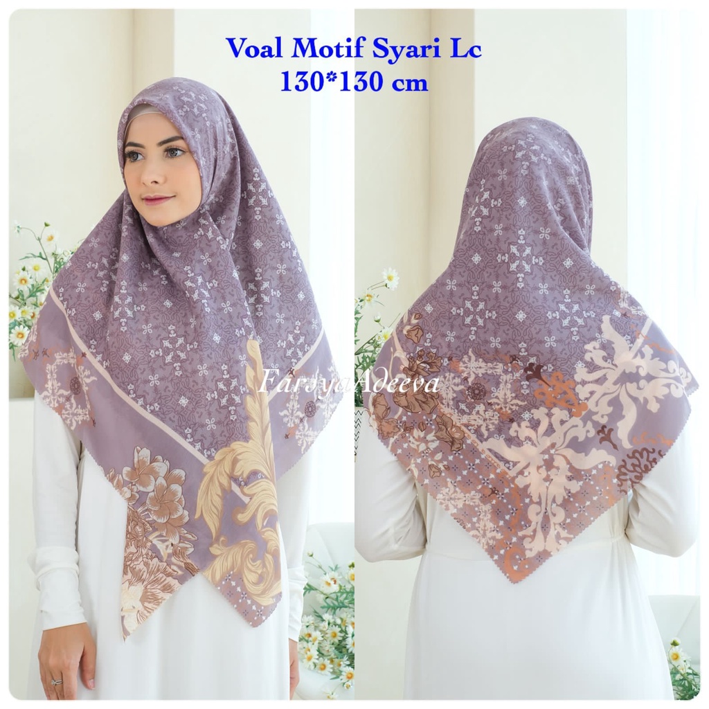 KERUDUNG SEGI EMPAT SYAR'I DEENAY LASERCUT KW KERUDUNG SEGI EMPAT JUMBO MOTIF TERBARU NAYLA HIJA'B