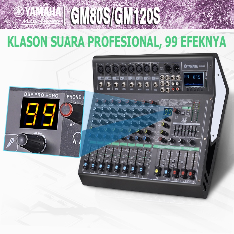 DJ MIXER,pencampur audio,mixer karaoke,yamaha/original-GM80S/120S,mixer audio,built-in 7-band EQ,baw
