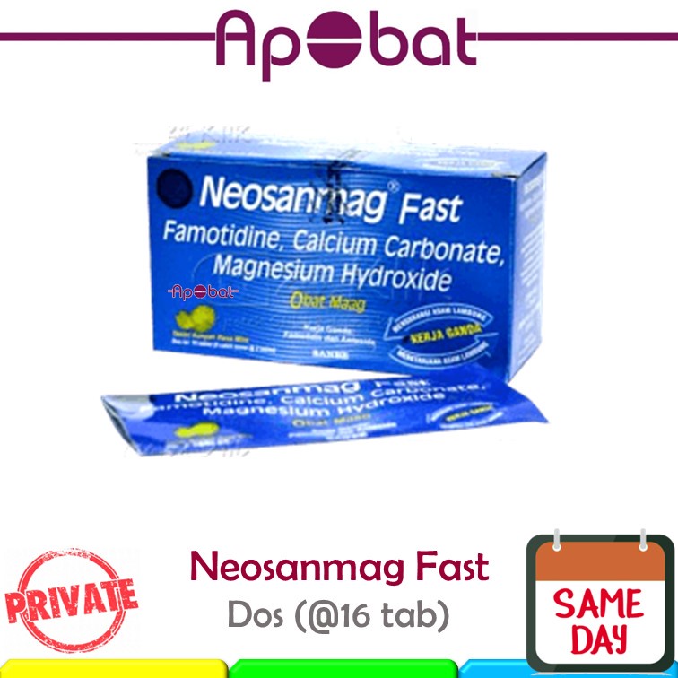 - ApObat - Neosanmag Fast DUS isi 16 Tablet Neo Sanmag Obat Mag Maag Magh Neosanmaag Sanmaag Dos Box