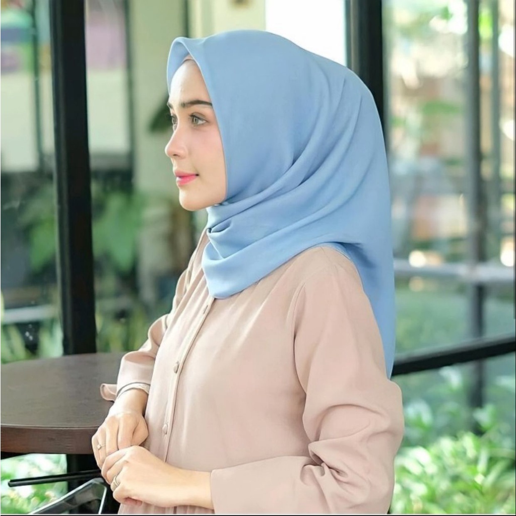 HARGA TERMURAH JILBAB BELLA SQUARE SEGI EMPAT / HIJAB BELLA SQUARE TERBARU WARNA TERLENGKAP BABY BLU