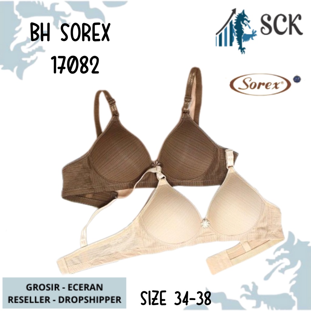 BH SOREX 17082 Tanpa Kawat Busa Tipis Motif Bunga / Pakaian Dalam Wanita Premium