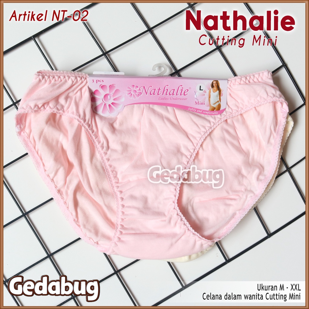 [ 3pc ] CD Wanita Nathalie NT-02 MINI | Celana dalam wanita dewasa Super Soft | Gedabug