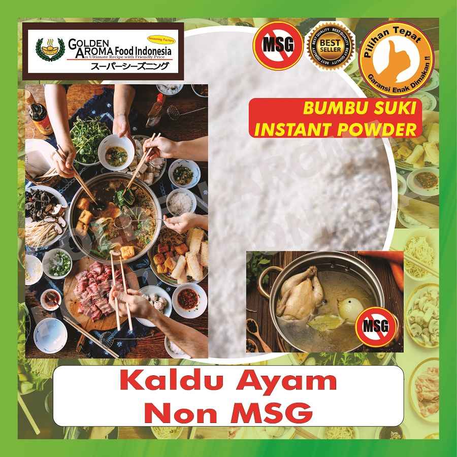 

BUMBU STEAMBOAT Kaldu Ayam Non MSG 1Kg Suki Instan Shabu Hotpot Rasa Chicken Broth Tanpa MSG Kiloan 1 Kg Halal Sabu Kuah Soup Original Stemboat Steambot Steamboot Sukiyaki Grill Bakar Instant Gafi Murah Enak Terbaik Premium Promo bukan Bamboe Korea