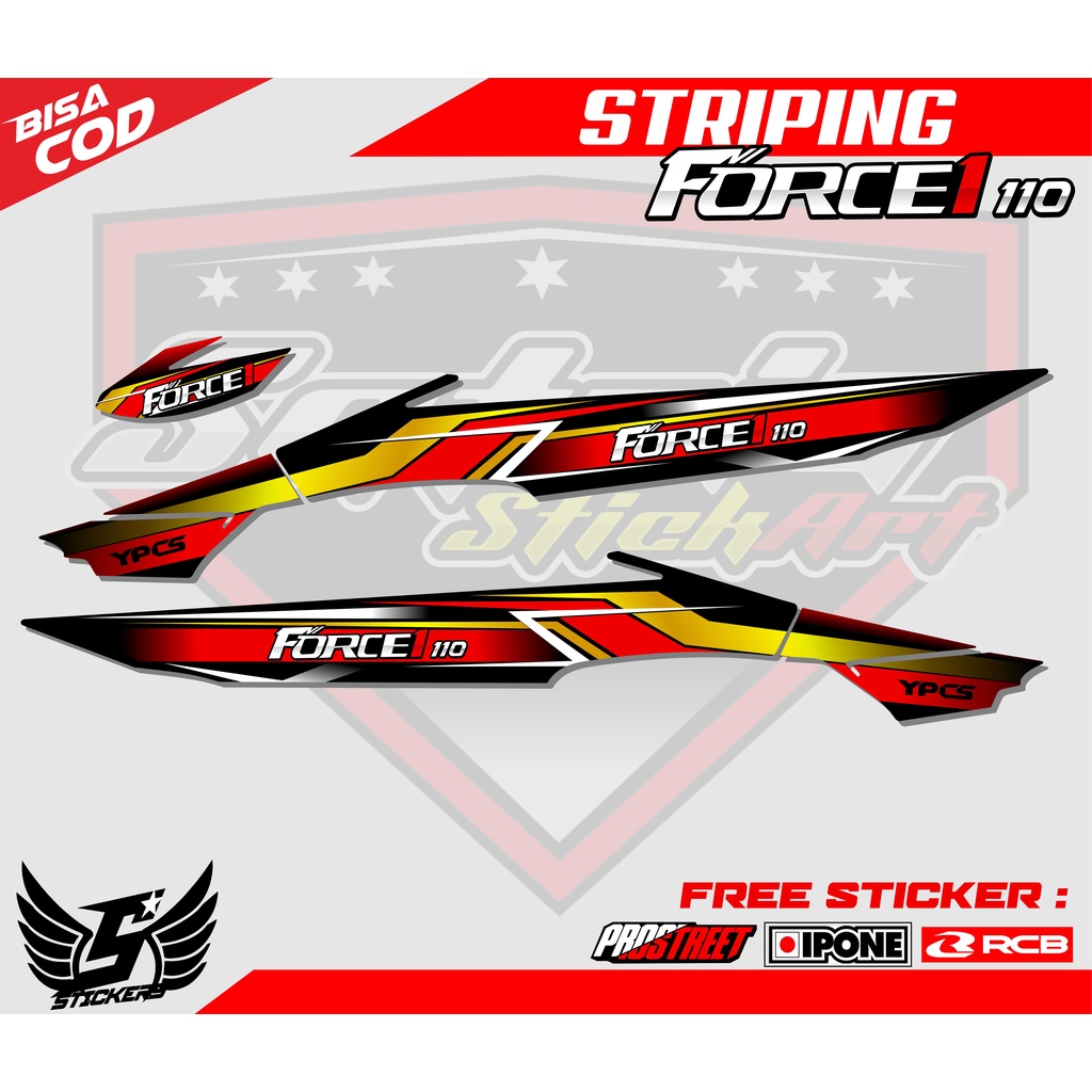 STRIPING VARIASI FORCE ONE 1 / STICKER LIST MOTOR YAMAHA FORCE  ONE