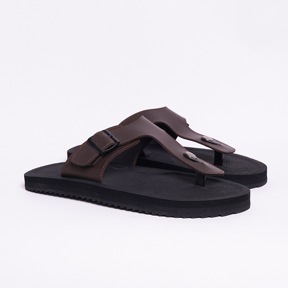 Sandal Pria Full Black Panther Big Size / Sendal Jepit Laki Ukuran Besar 44-49 Kulit Asli