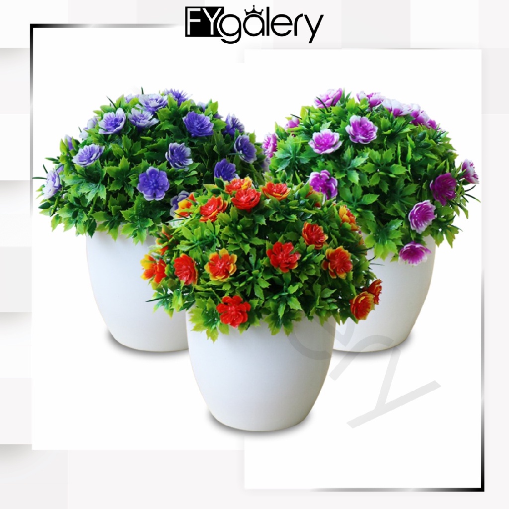 FYGALERY PT11 Pot Tanaman Hias Bunga Hias Plastik Ornamen Pot Bongsai Artificial Flower Decoration