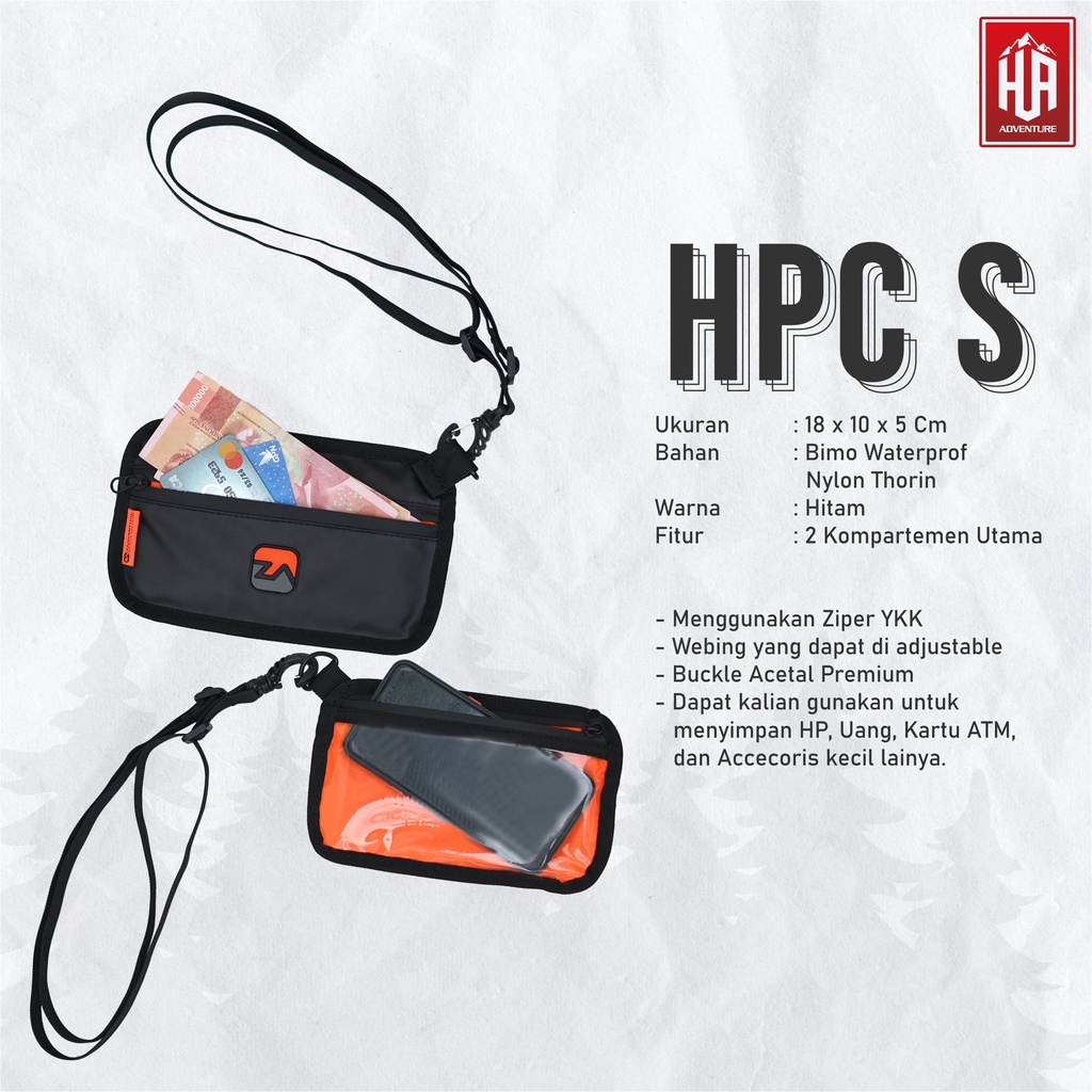 Slingbag hp tas gantungan leher hp dan dompet wallet zarventure hpc s small waterproof