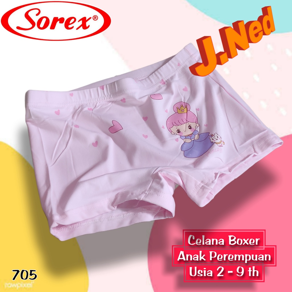 J705 (hrg satuan) CD BOXER ANAK WANITA SOREX M-XL SOREX USIA 2 - 9 TH