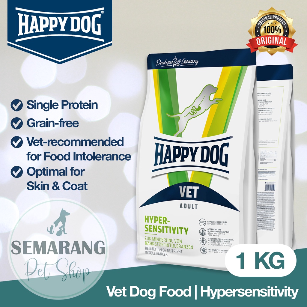 Dog Food HAPPY DOG VET Hypersensitivity 1kg | Makanan Anjing  Hypoallegenic | Alergi