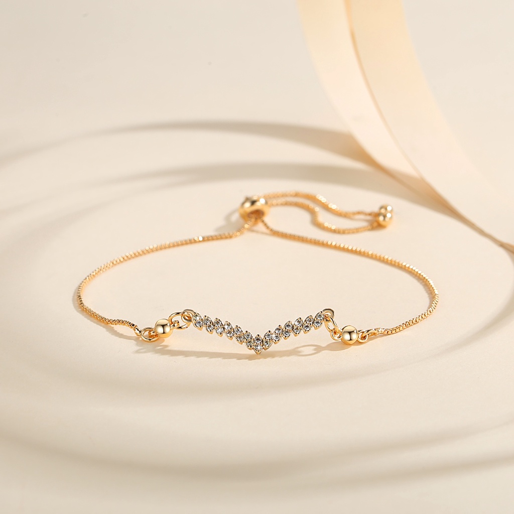 Lanme Jewelry Gelang Wanita Titanium Fuji Gelang Tangan Serut Anti Karat Korean Emas Aksesoris Gelan