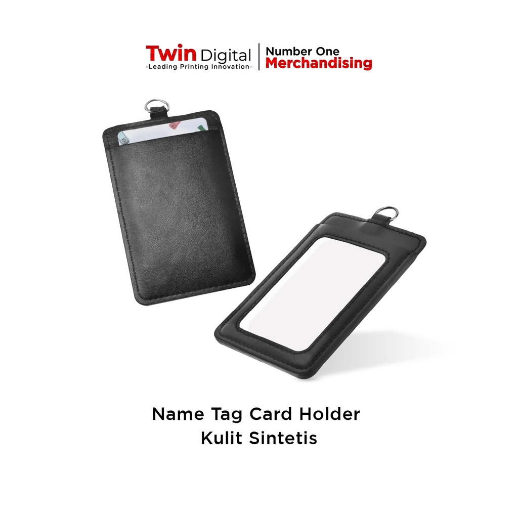 

Twindigital Name Tag Card Holder Kulit Sintetis Tempat Member Card - Case Id Card Imitasi Portrait