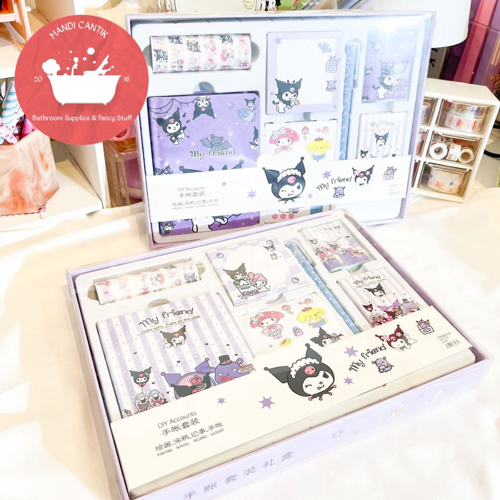 

Paket jurnal 7 in 1 KUROMI SANRIO journal perempuan gambar buah kado unik lucu