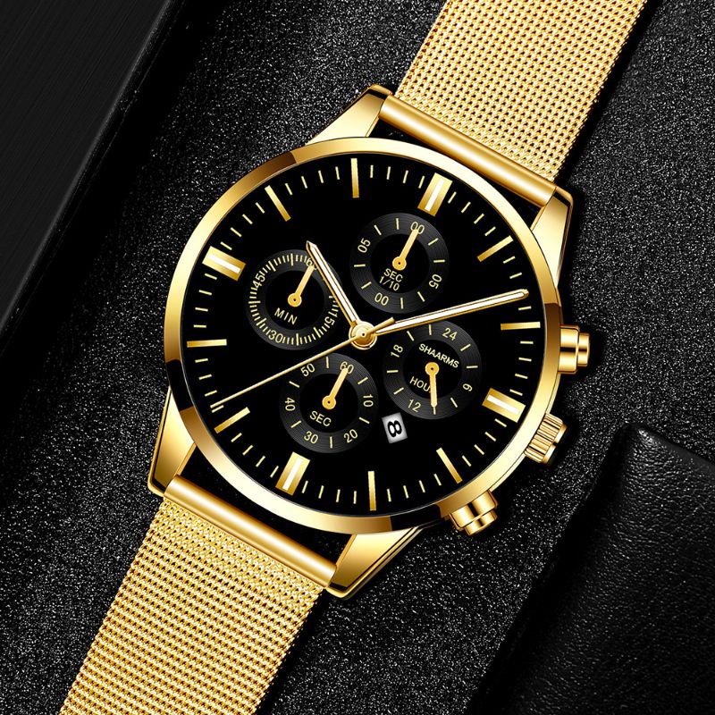 jam tangan pria Dewasa Original SHARMS Strap pasir tipis Kalender Model Kasual S5N3 termurah origina