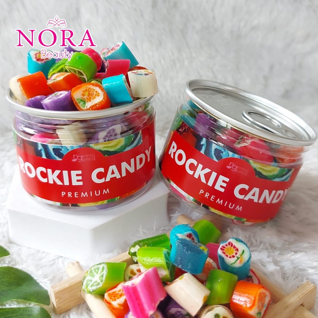 

Cemilan Rockie Candy Sticky Candy Roll Candy Kemasan CAN Premium //murah