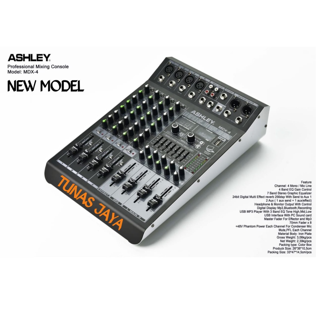 Mixer Ashley MDX4 ORIGINAL MIXER ASHLEY MDX 4 MIXER ASHLEY 4Channel Bluethoot USB SOUNDCARD