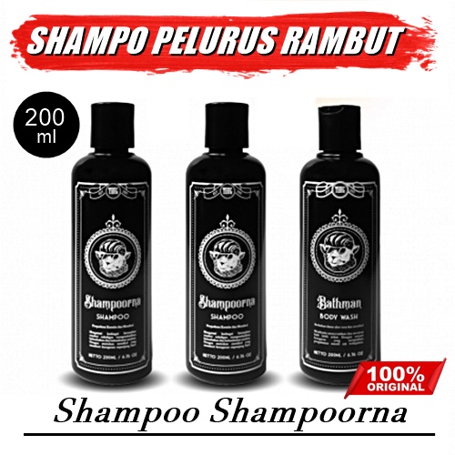 Shampo pelurus rambut pria Shampoorna shampoo samporna sampo thugofficial 200ml ori