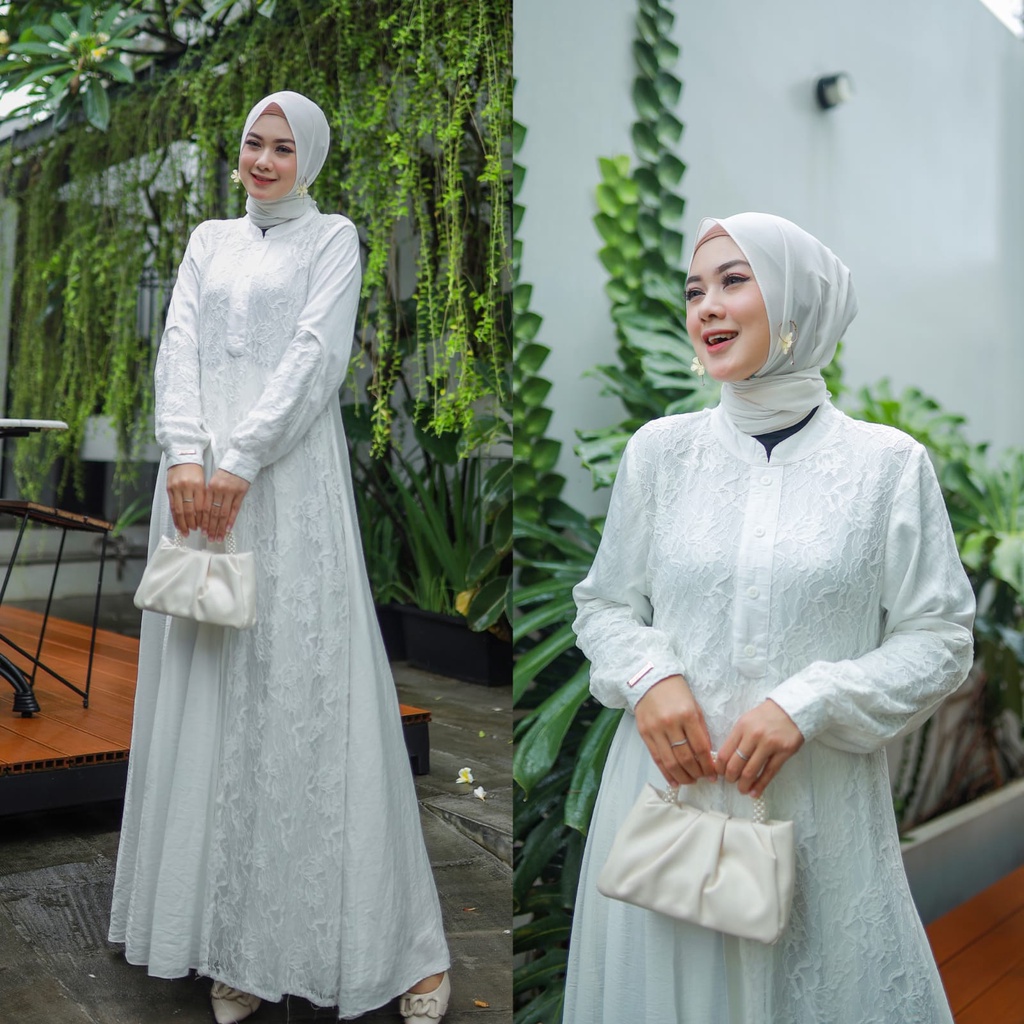 Carolina Dress| Dress Brukat Katun x Polo Linen  by BF Label @bf_label dress murah