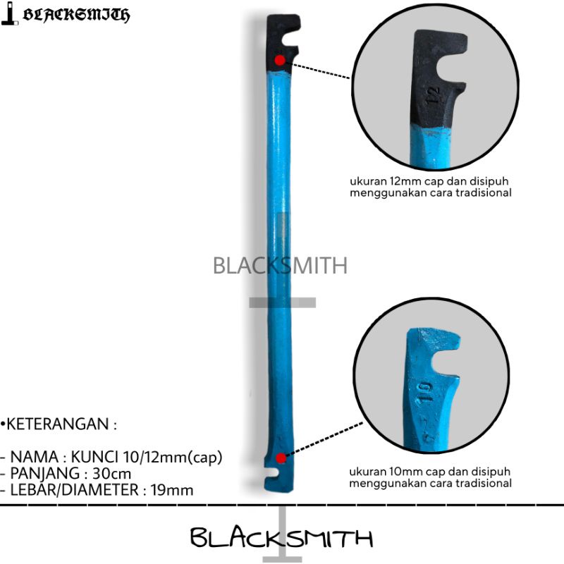 Kunci besi beton double 10/12mm full sipuhan - Alat penekuk besi beton - Pleser gandeng - Kunci behe