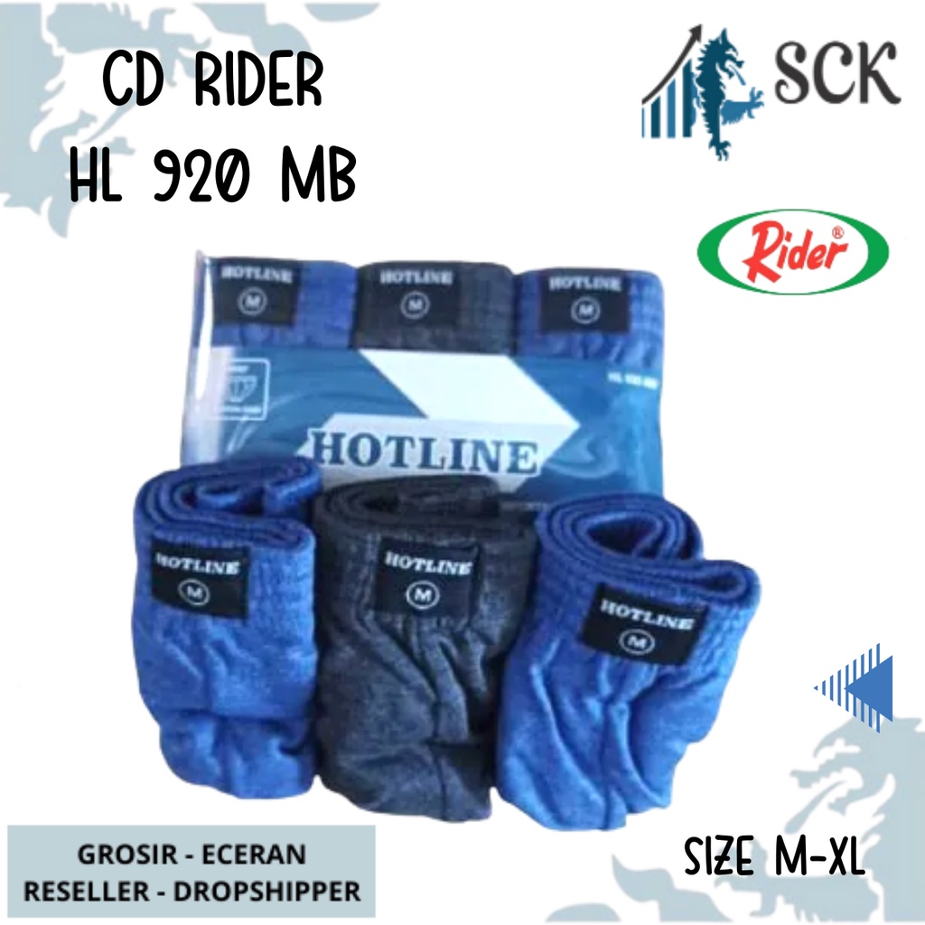 [ISI 3] Celana Dalam Pria HOTLINE 920 Karet by RIDER TERMURAH TERBARU Brief  M-XL / CD Olahraga R920 / Pakaian Dalam Cowok - sckmenwear GROSIR