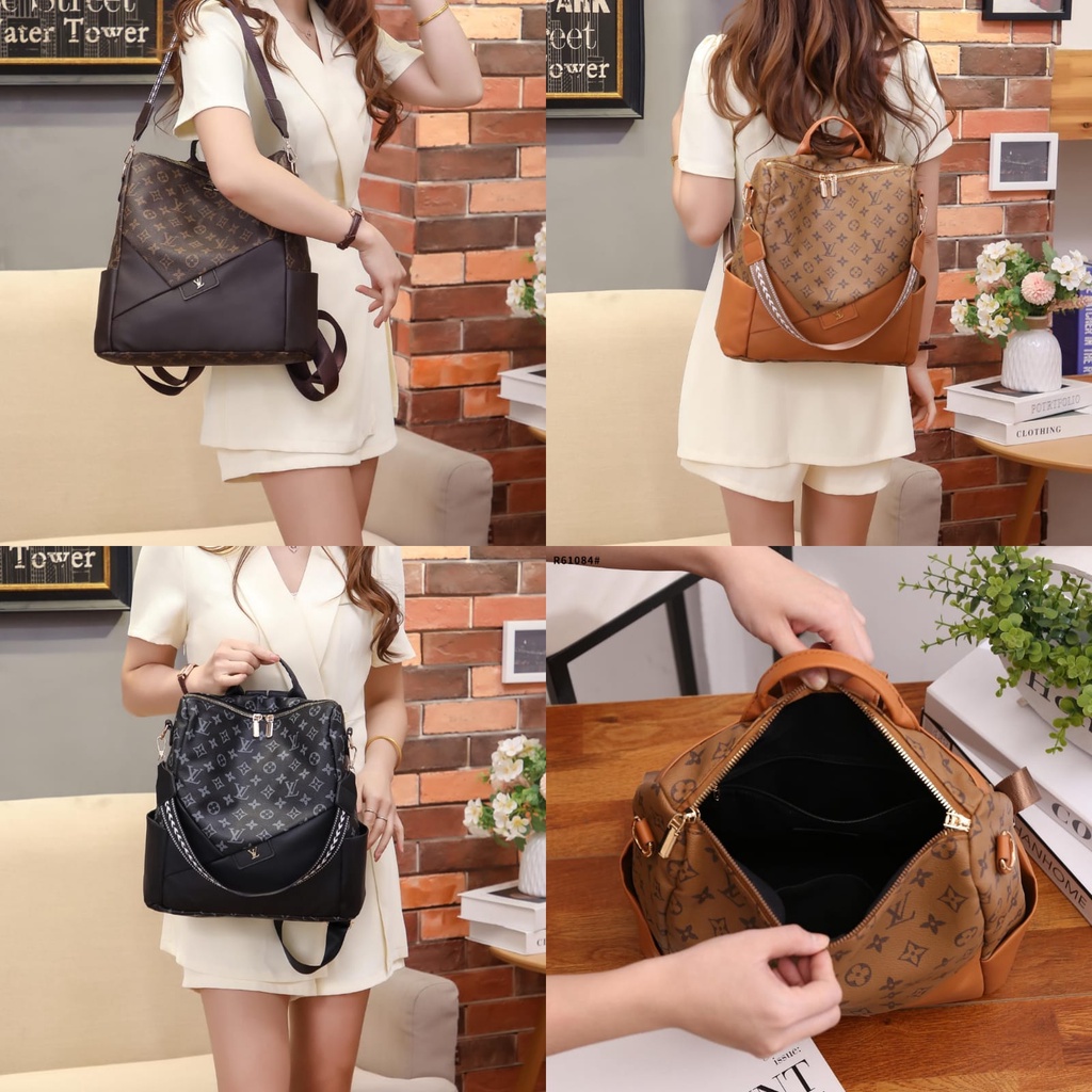 BAG Mono With Leather Backpack GHW R61084 R68847