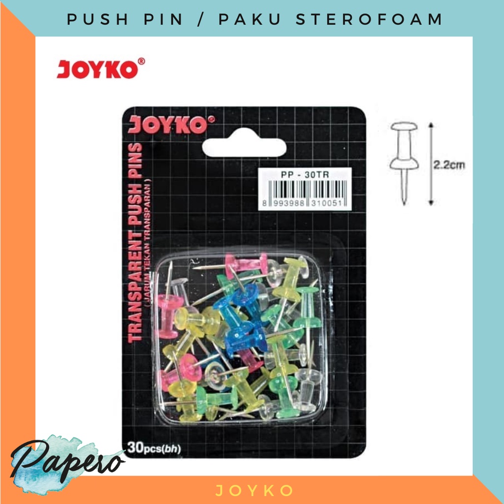 

Push Pin / Jarum Tekan / Paku Pin / Paku Styrofoam Joyko PP-30TR