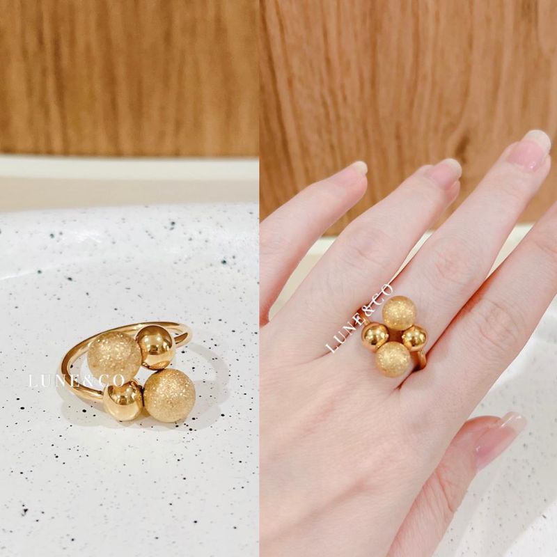 Cincin Fashion Korea Bola-bola Titanium CS139