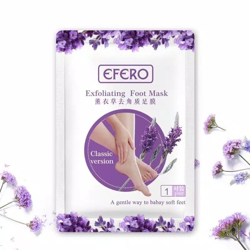 Efero Exfoliating Foot Mask Masker Kaki Wangi Lavender untuk Pedicure