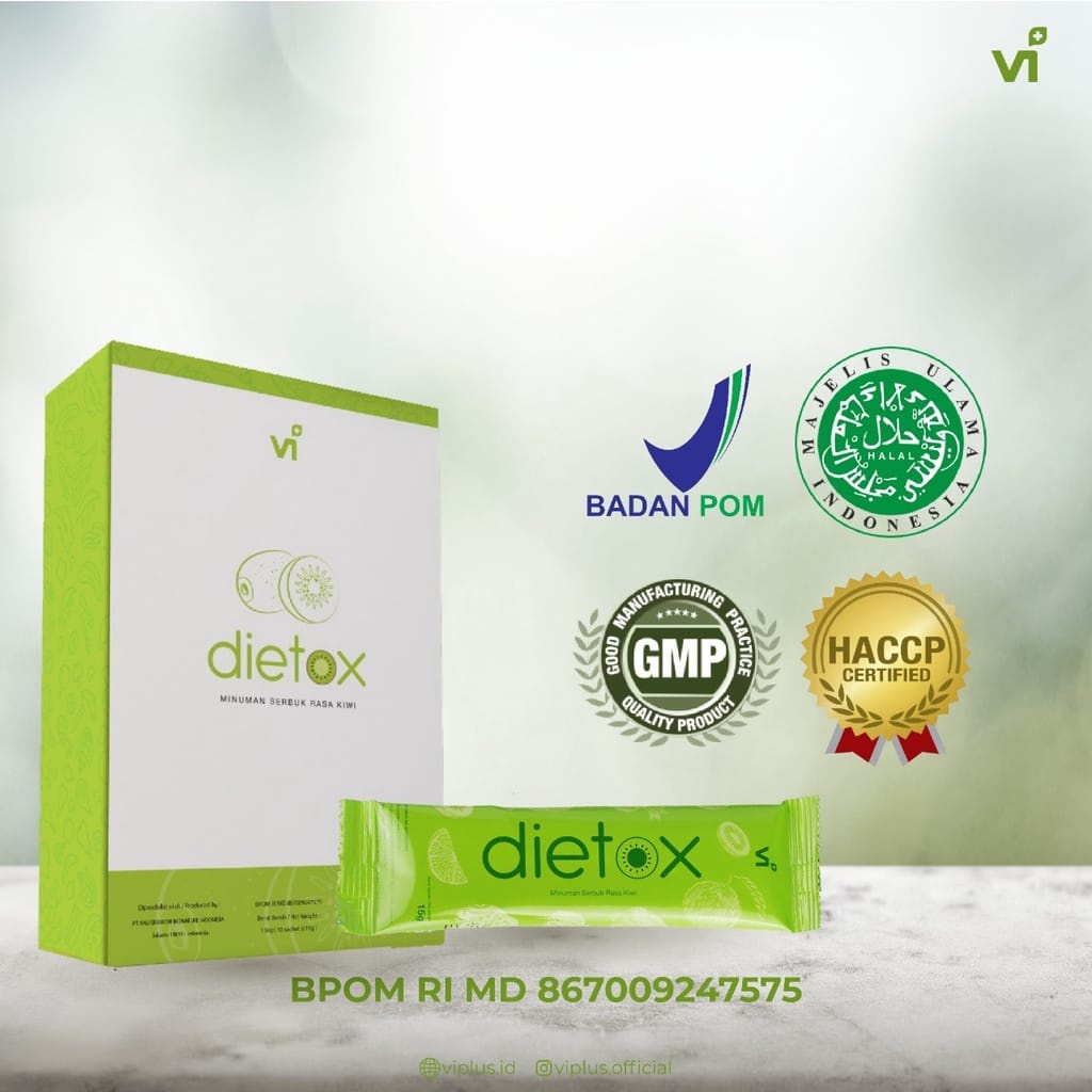 Dietox Minuman herbal ORIGINAL Untuk Diet Pelangsing Penghilang Lemak isi 10 sachet