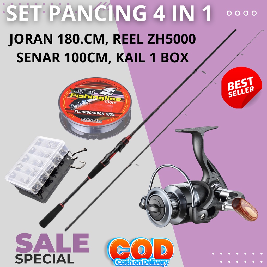 Jual Paket Mancing Kolam Galatama Pancing Joran 1.8m UL Spinning Rod