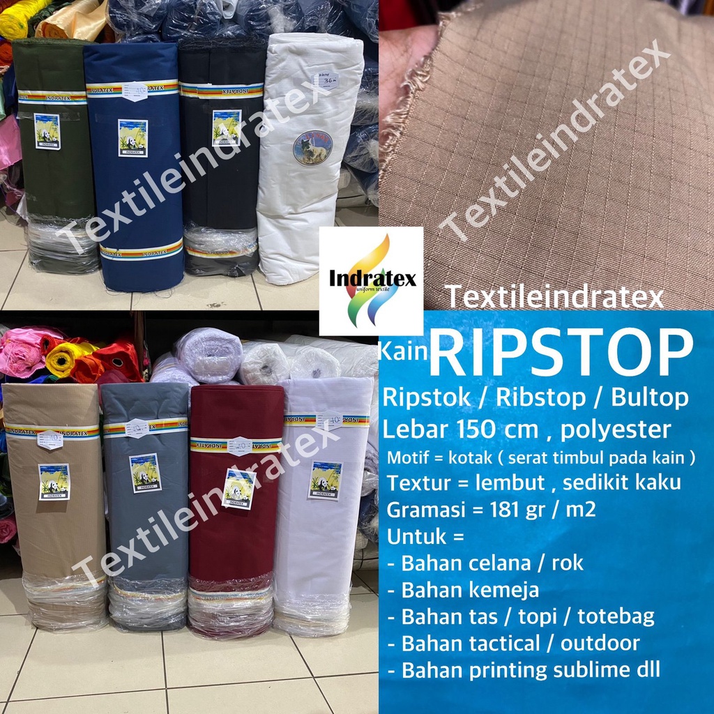 ( per 1 roll ) kain RIPSTOP RIBSTOK RIBSTOP BULTOP lebar 150 cm bahan celana kargo baju kemeja seragam topi seragam PDH outdoor lapangan tas tote bag ransel kerajinan tangan BUKAN twill drill plat