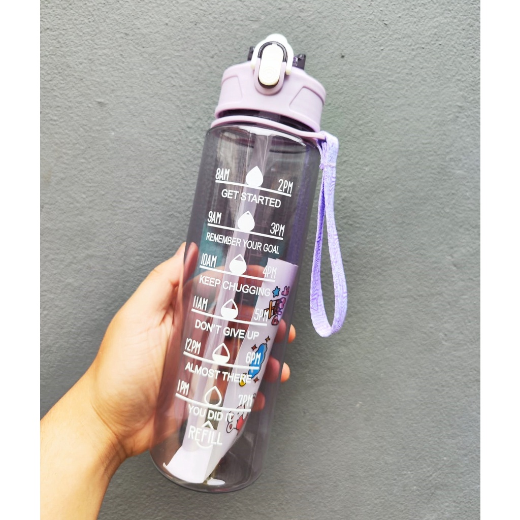 Botol Minum 2 Liter Botol Minum Korea Viral 2000ml Motivasi FREE PACKING BUBBLE &amp; Botol Minum Gradasi 700 ML NEW MODEL