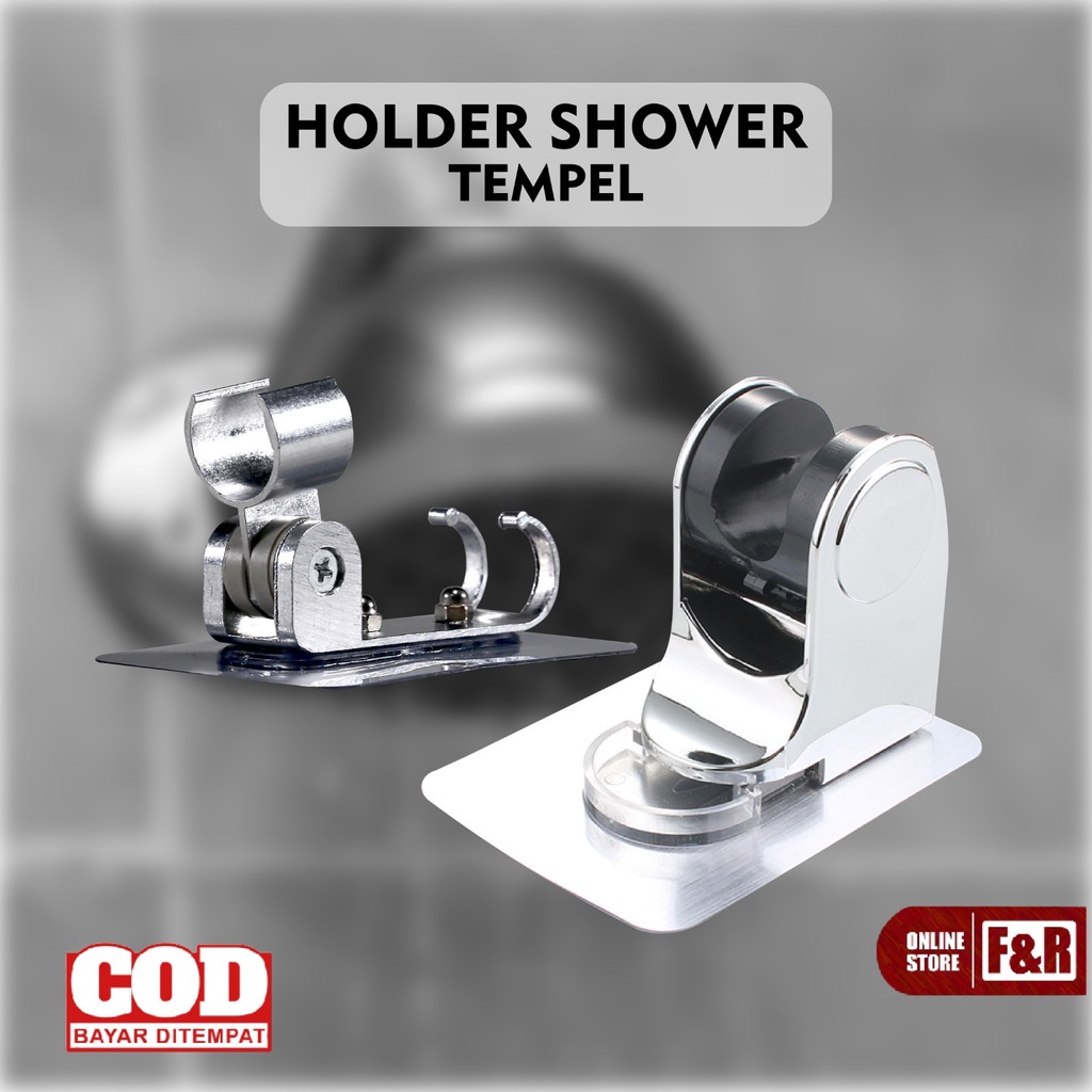 Gantungan Shower Tempel Kamar Mandi Holder Kepala Shower Stainless Cantolan Shower Adjust Tiang Penyangga Kepala Shower Bidet