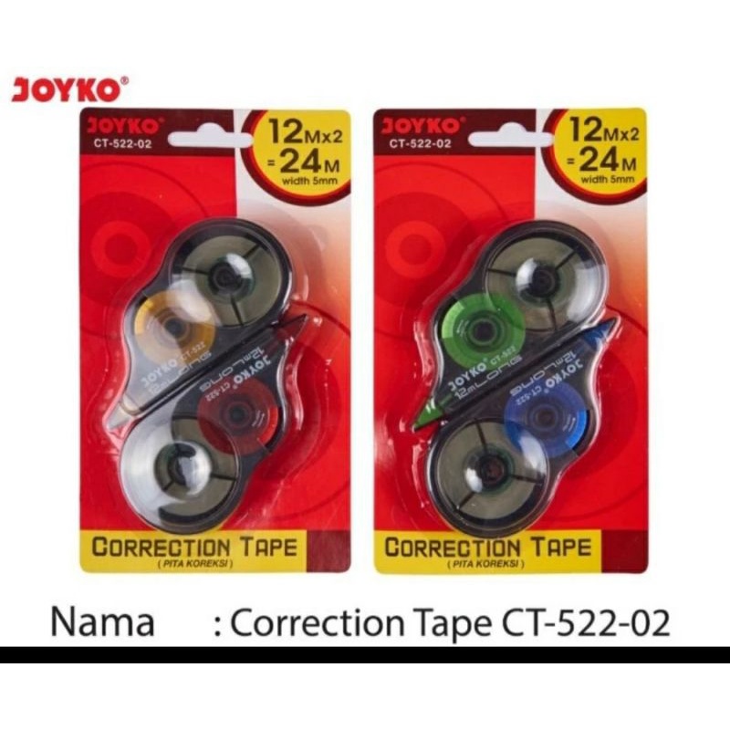 

Corection tape pita 12 M Joyko CT-522-02 isi 1 Box 24 pcs