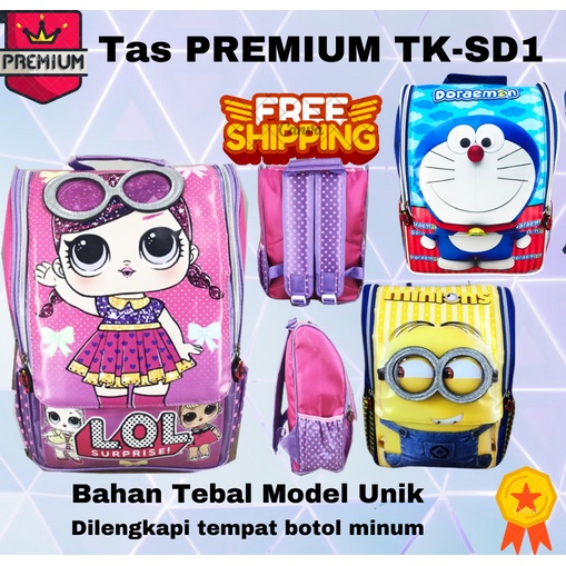 COD ~ PREMIUM Tas Ransel Sekolah anak model JEPANG Minnie Mouse Little Pony Ironman Mickey Mouse Unicorn Doraemon Frozen LOL Hello Kitty Unik Kado Anak Bahan tebal PREMIUM TAS JEPANG