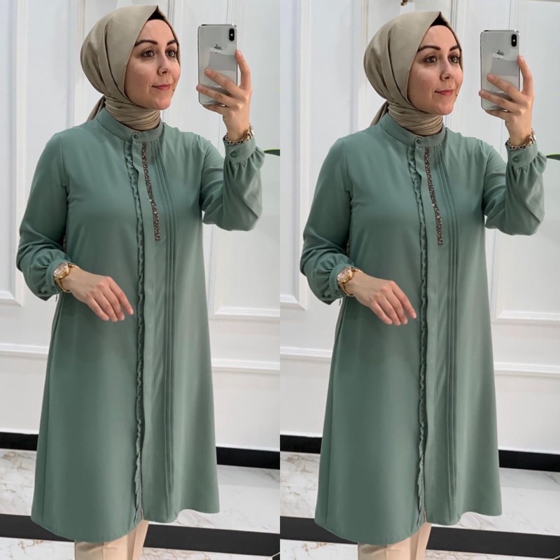ANDIN TUNIK MODEL TERBARU 2023/PAKAIN WANITA ELEGAN/ATASAN PEREMPUAN MODEREN KEKINIAN/BAJU MUSLIM DI